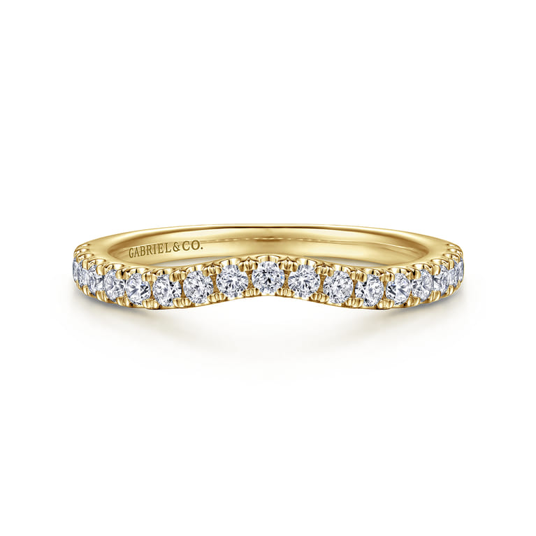 14K Yellow Gold Diamond Matching Wedding Band - 0.4 ct - Shot 1