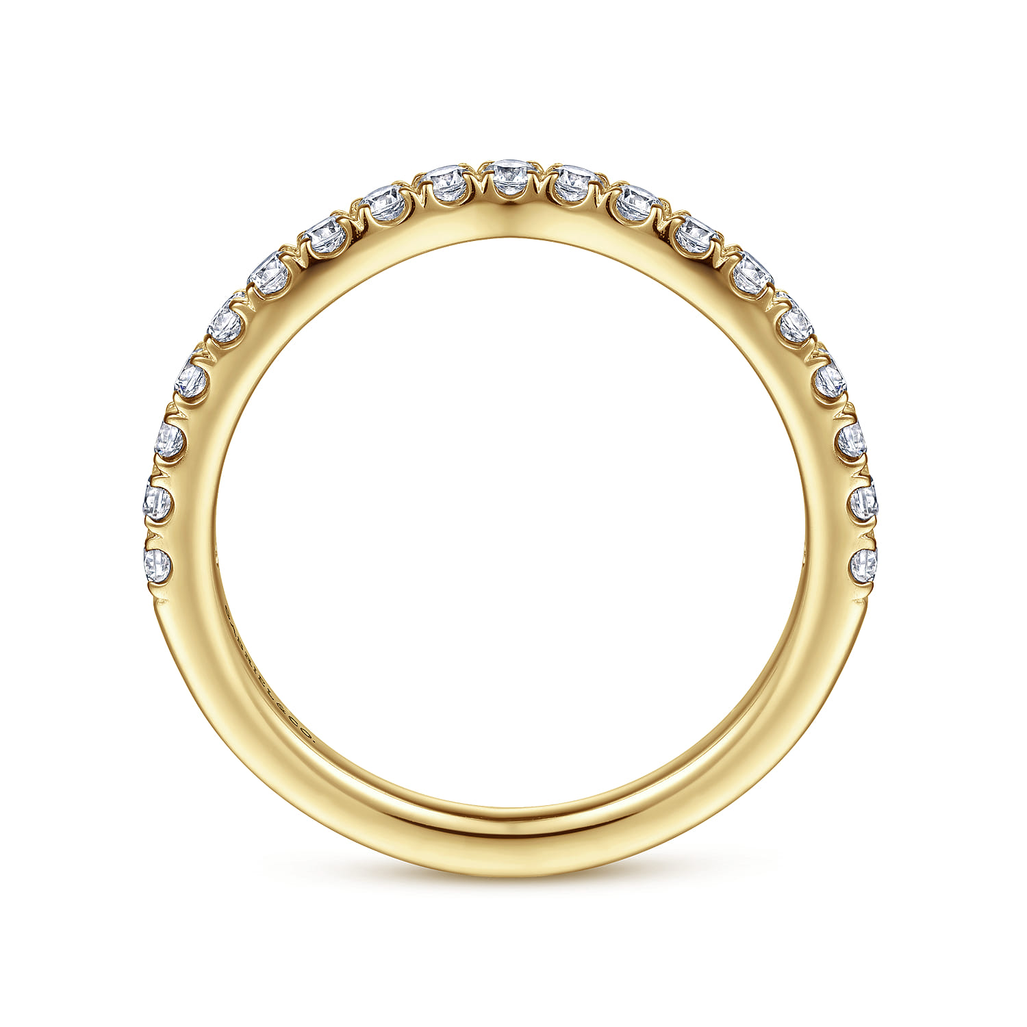 14K Yellow Gold Diamond Matching Wedding Band - 0.4 ct - Shot 2