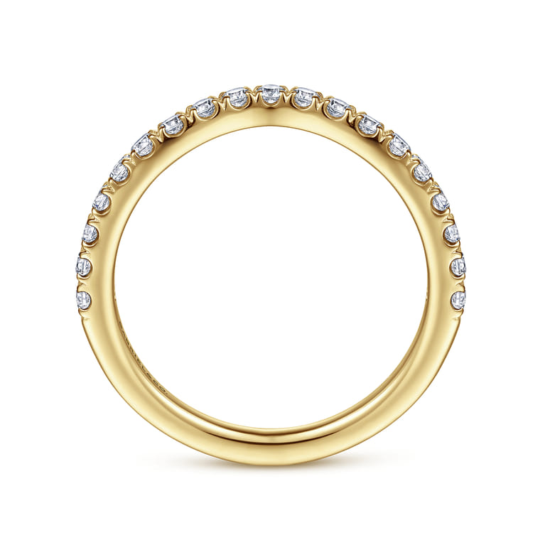 14K Yellow Gold Diamond Matching Wedding Band - 0.4 ct - Shot 2