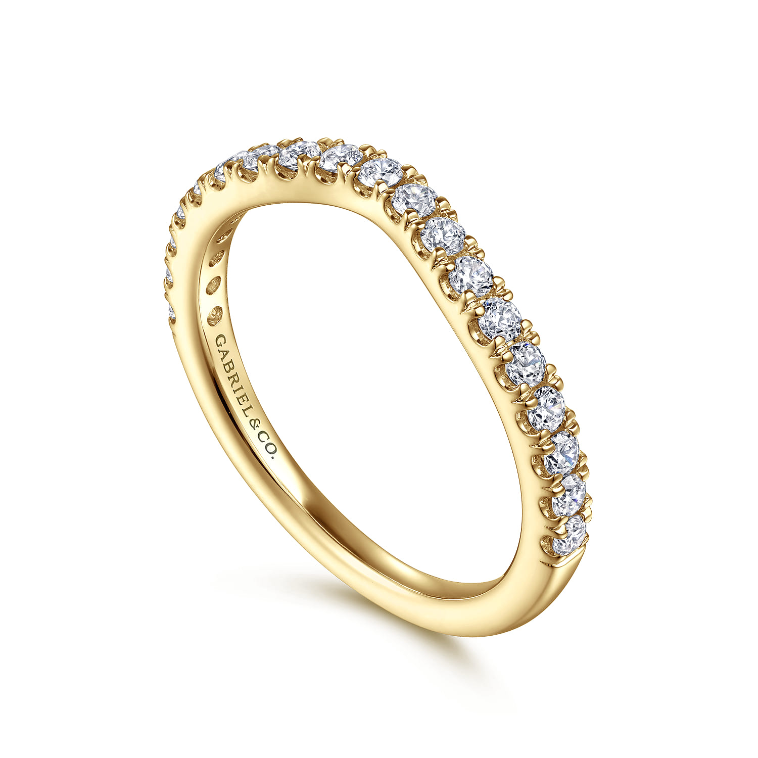 14K Yellow Gold Diamond Matching Wedding Band - 0.4 ct - Shot 3