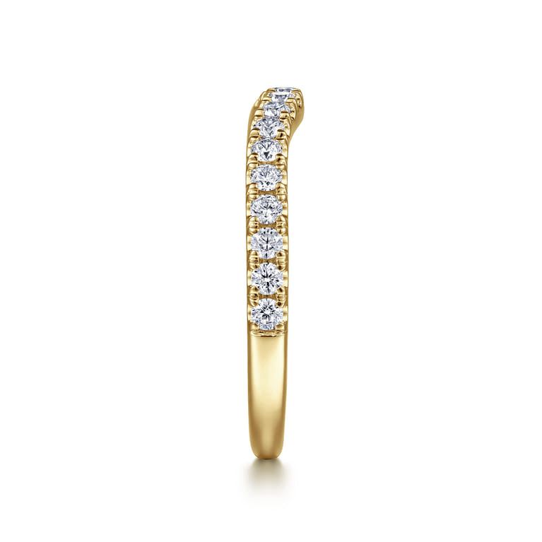 14K Yellow Gold Diamond Matching Wedding Band - 0.4 ct - Shot 5