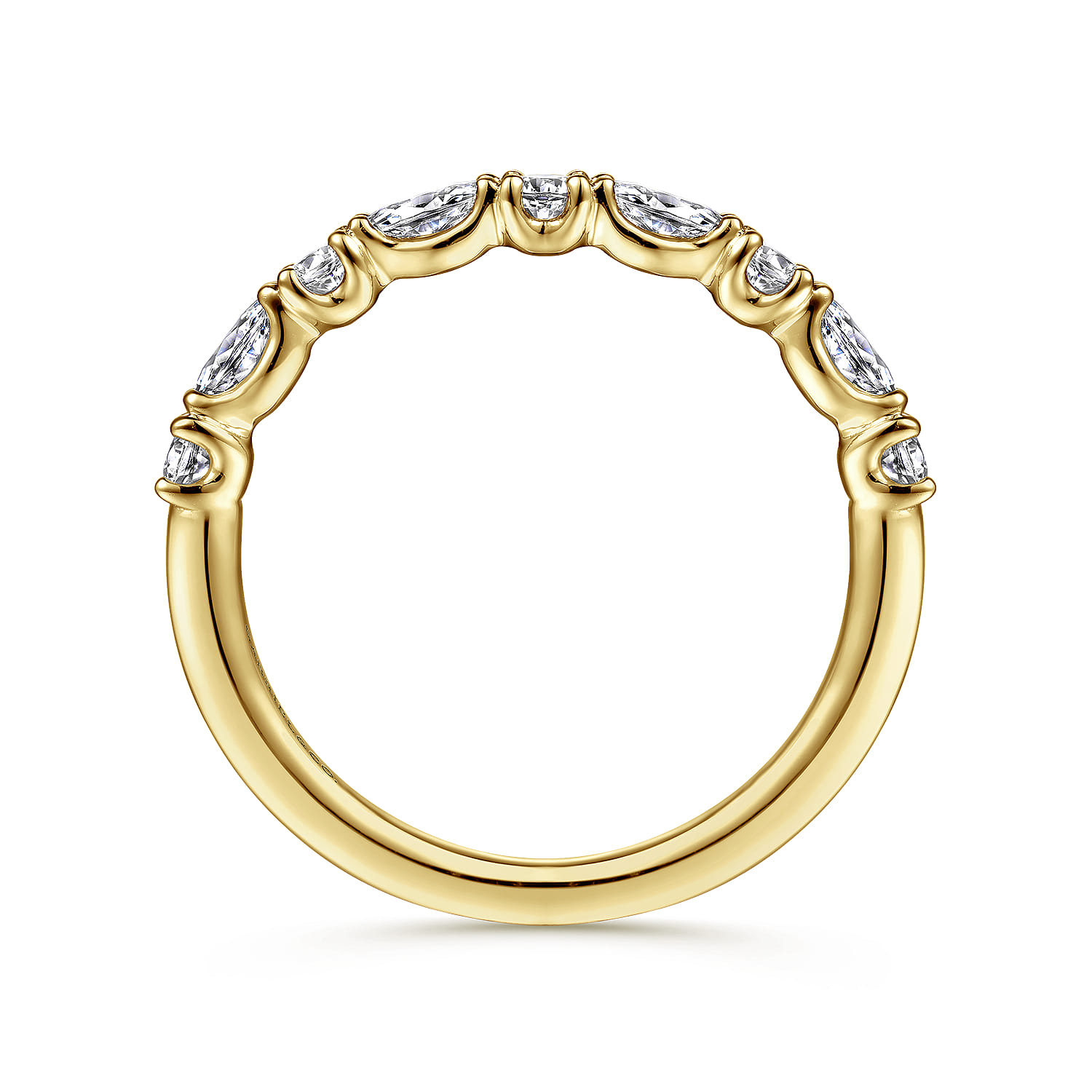 14K Yellow Gold Diamond Matching Wedding Band - 0.5 ct - Shot 2