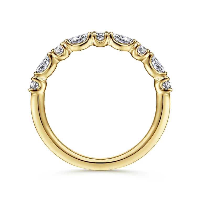 14K Yellow Gold Diamond Matching Wedding Band - 0.5 ct - Shot 2