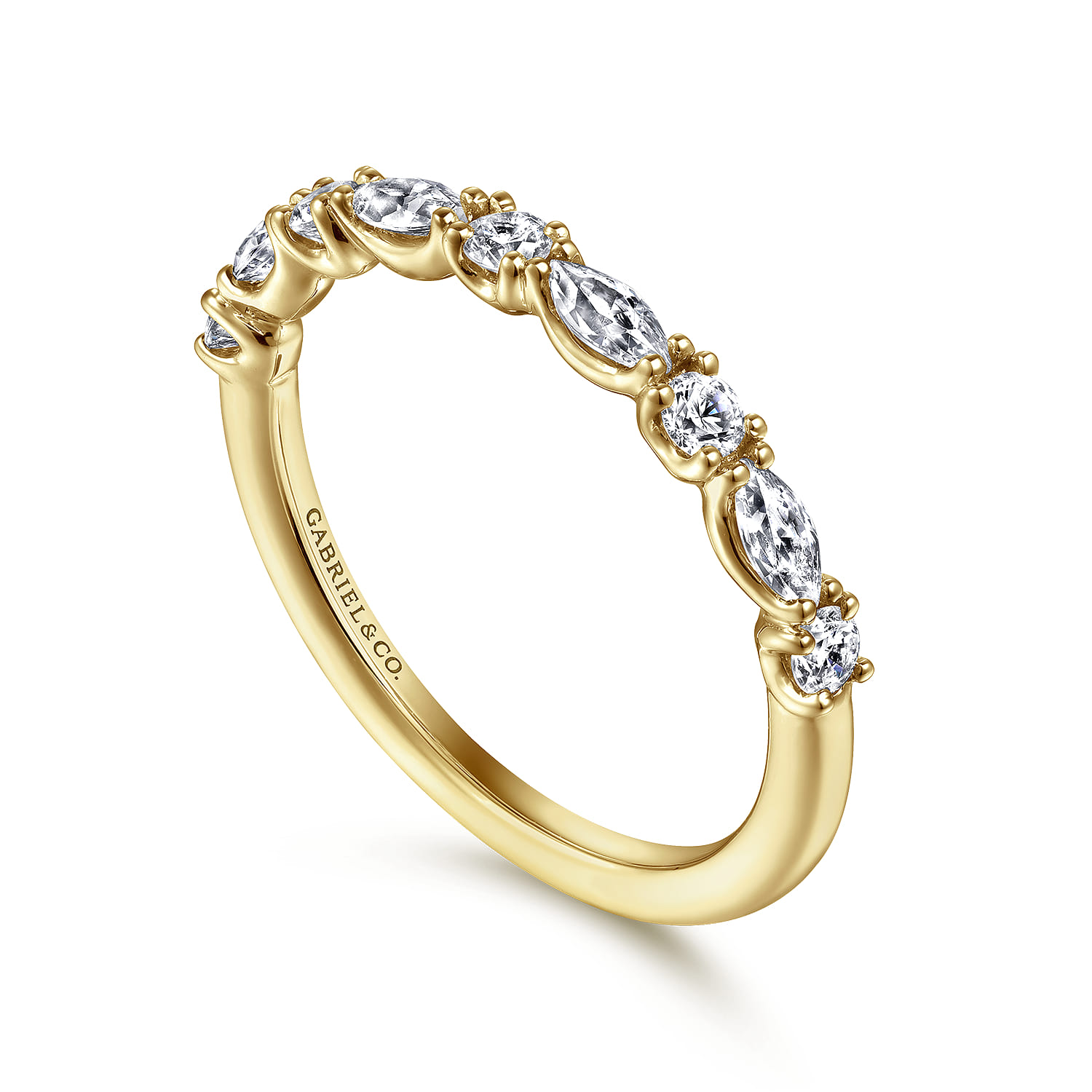 14K Yellow Gold Diamond Matching Wedding Band - 0.5 ct - Shot 3