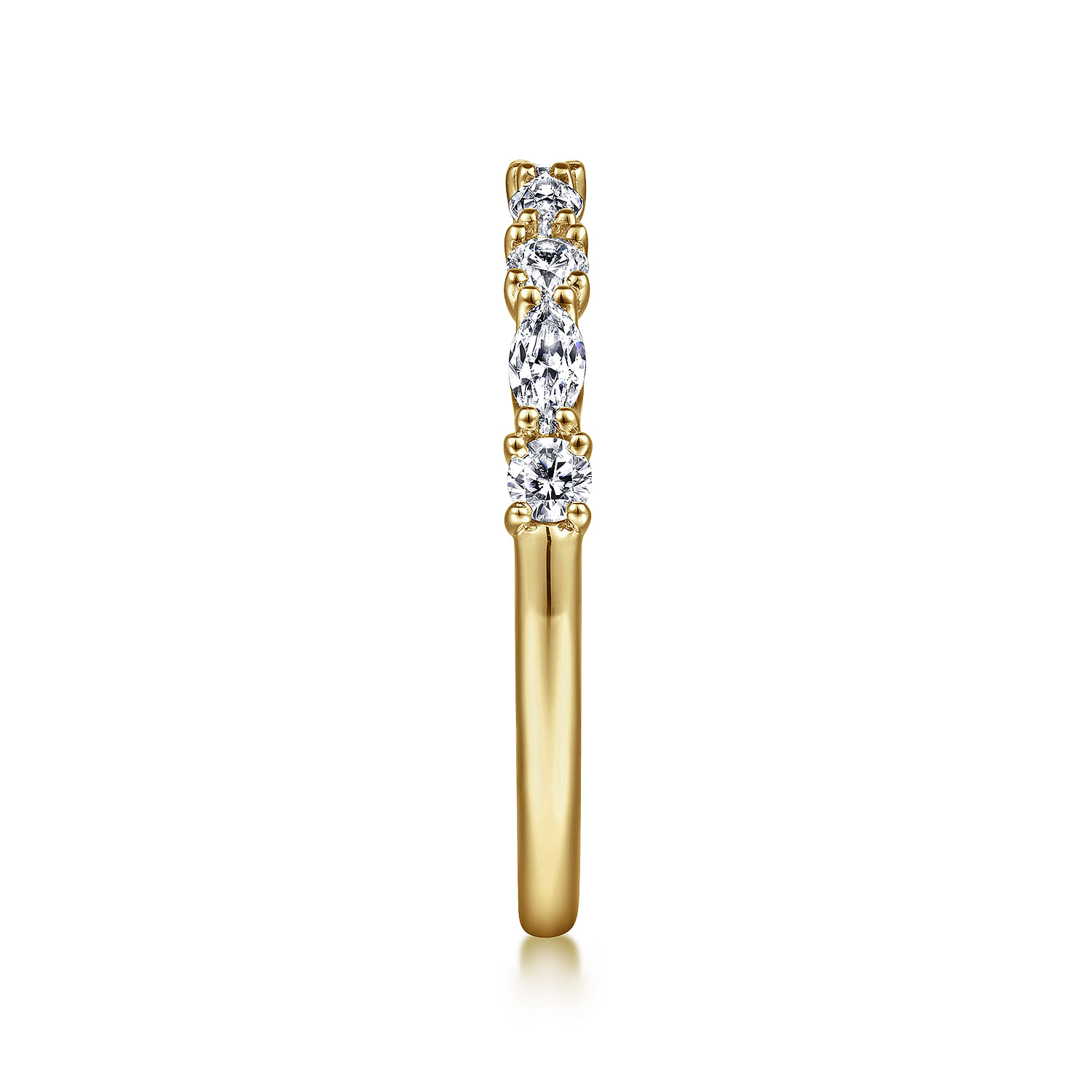14K Yellow Gold Diamond Matching Wedding Band - 0.5 ct - Shot 5