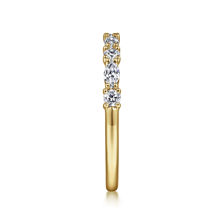 14K Yellow Gold Diamond Matching Wedding Band - 0.5 ct - Shot 5