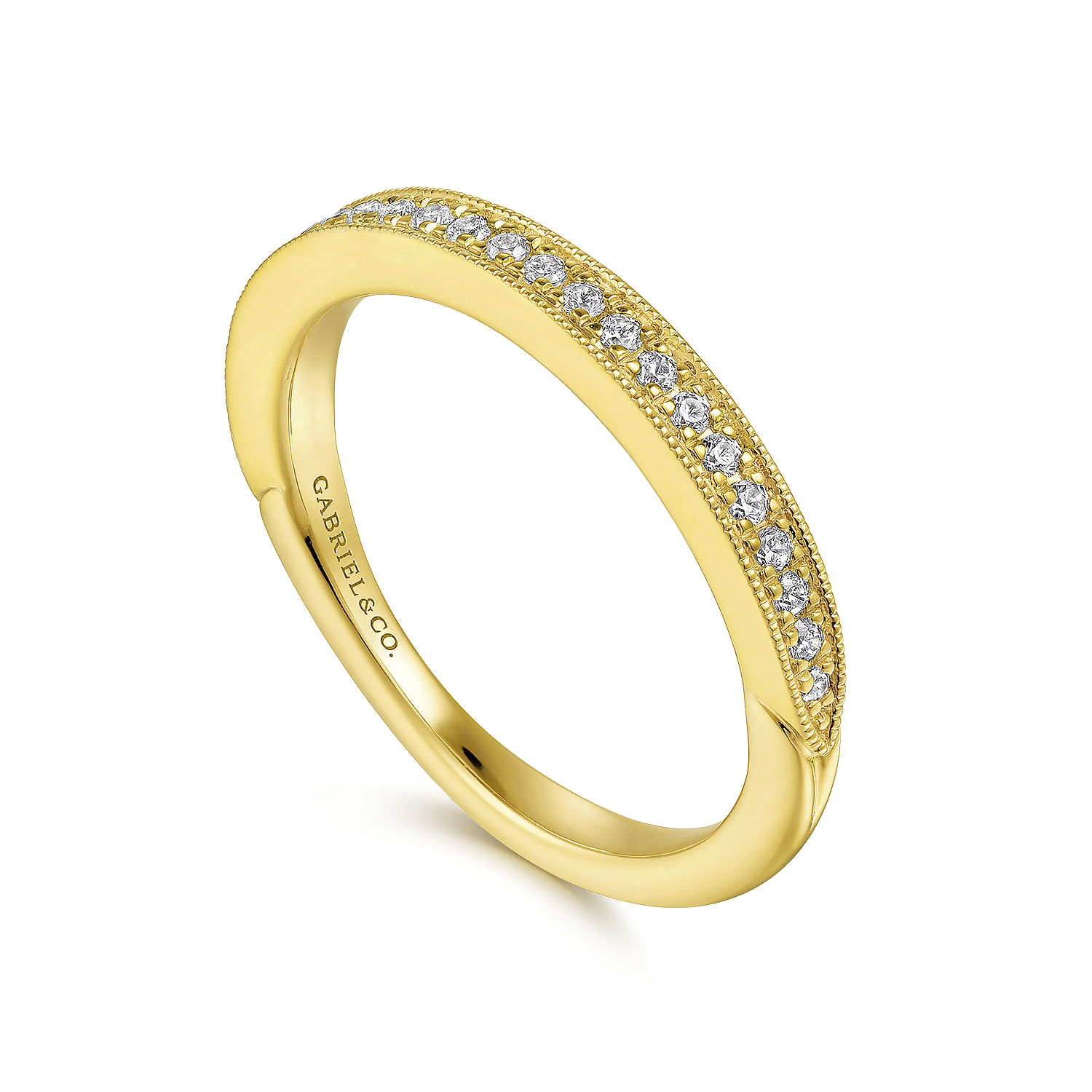 14K Yellow Gold Diamond Matching Wedding Band - 0.17 ct - Shot 3