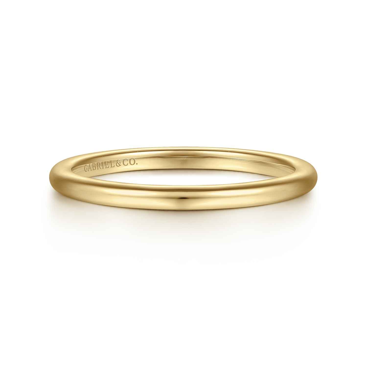 14K Yellow Gold Diamond Matching Wedding Band - Shot 1
