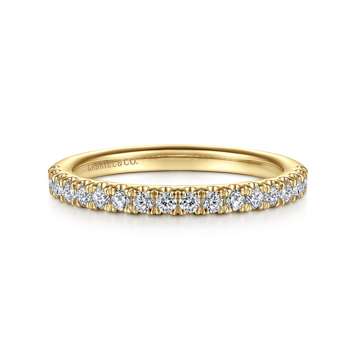 14K Yellow Gold Diamond Matching Wedding Band - 0.38 ct - Shot 1