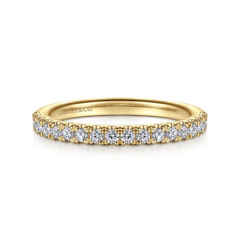 14K Yellow Gold Diamond Matching Wedding Band - 0.38 ct - Shot 1