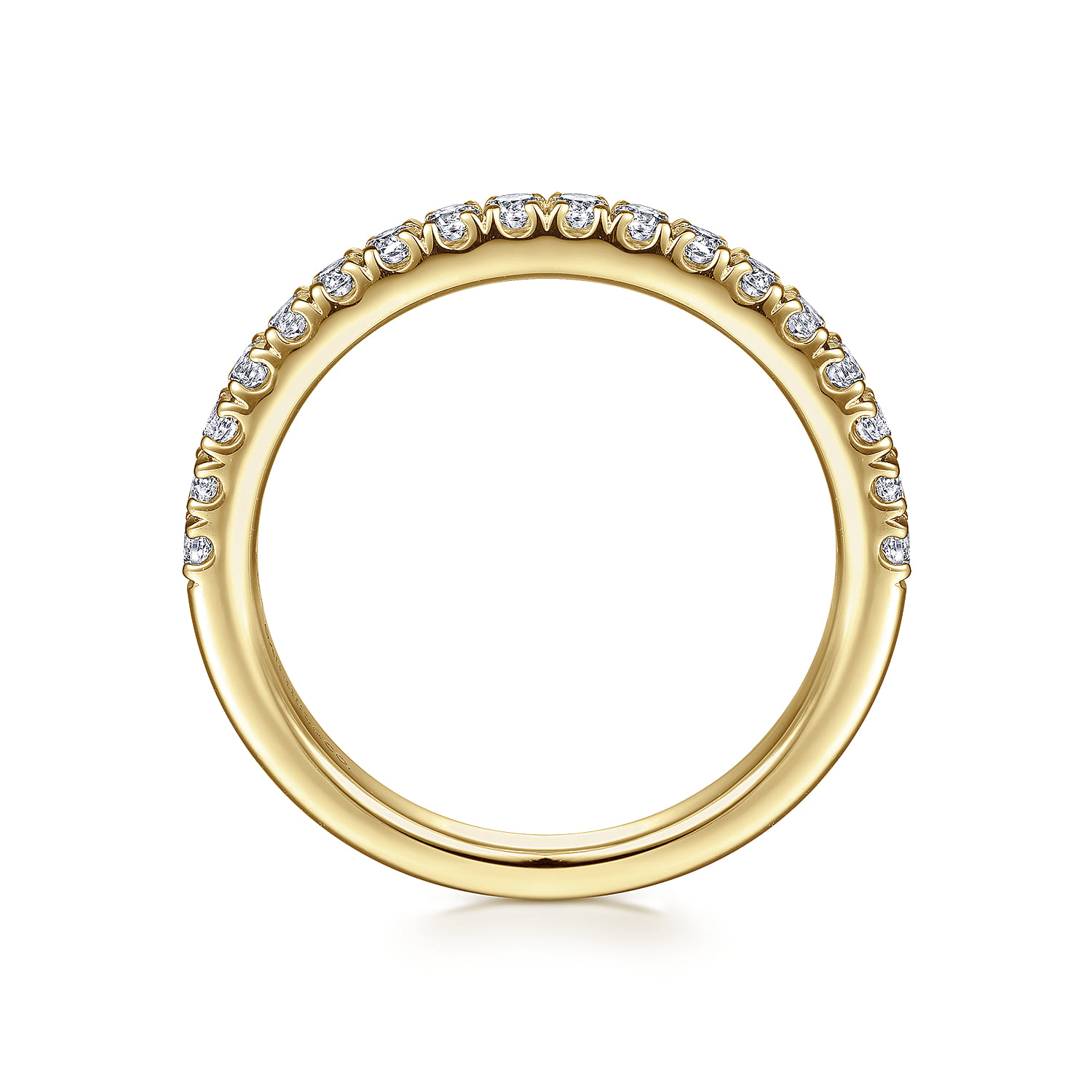 14K Yellow Gold Diamond Matching Wedding Band - 0.38 ct - Shot 2