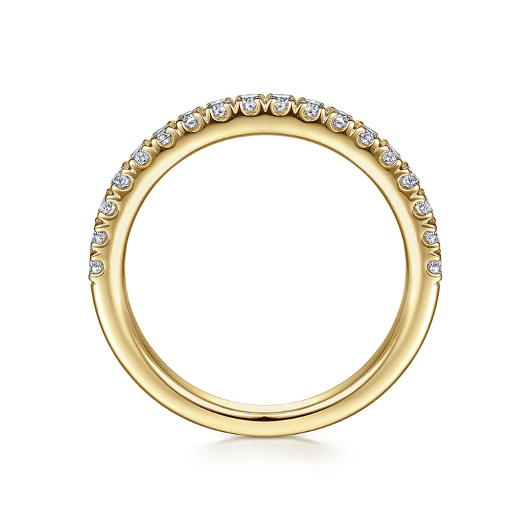 14K Yellow Gold Diamond Matching Wedding Band - 0.38 ct - Shot 2