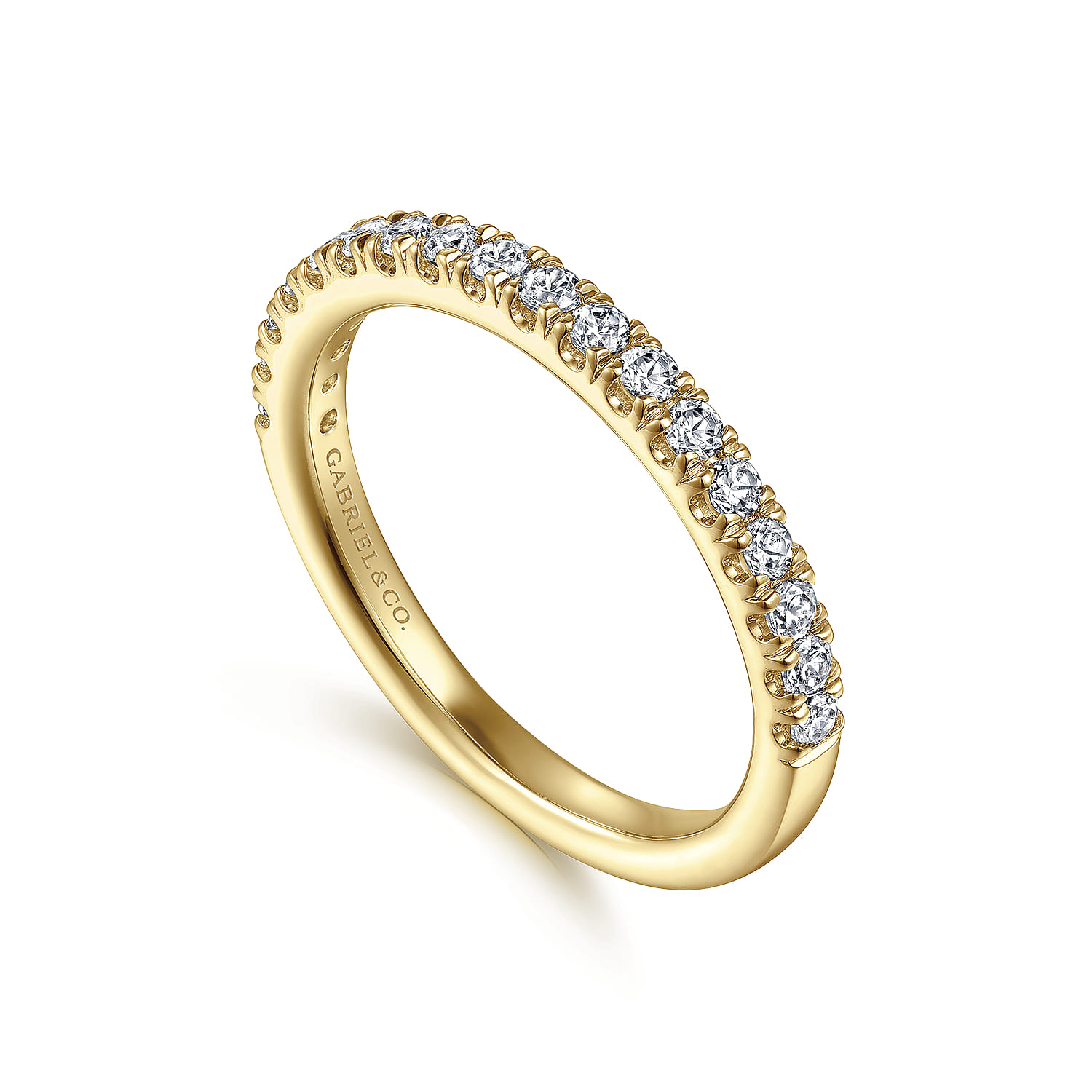 14K Yellow Gold Diamond Matching Wedding Band - 0.38 ct - Shot 3