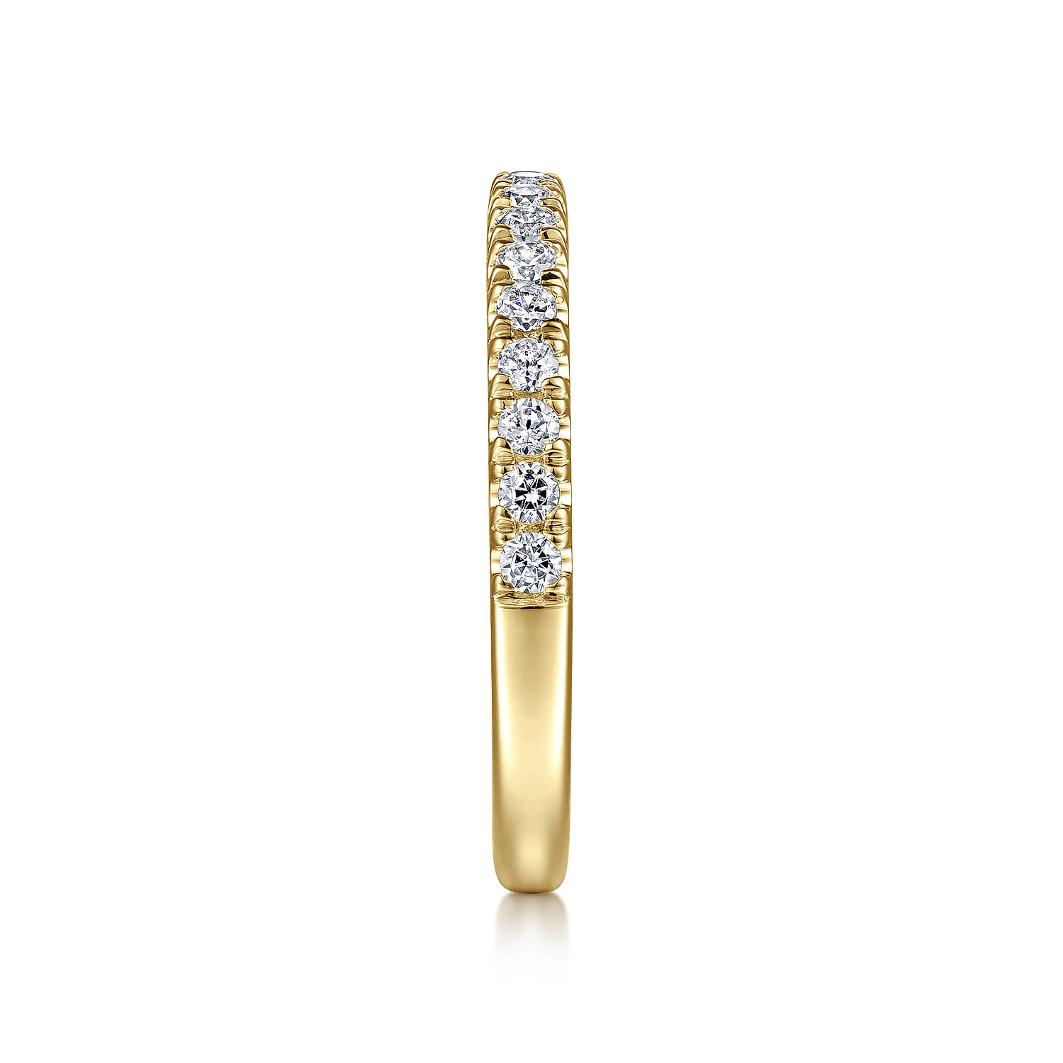 14K Yellow Gold Diamond Matching Wedding Band - 0.38 ct - Shot 4