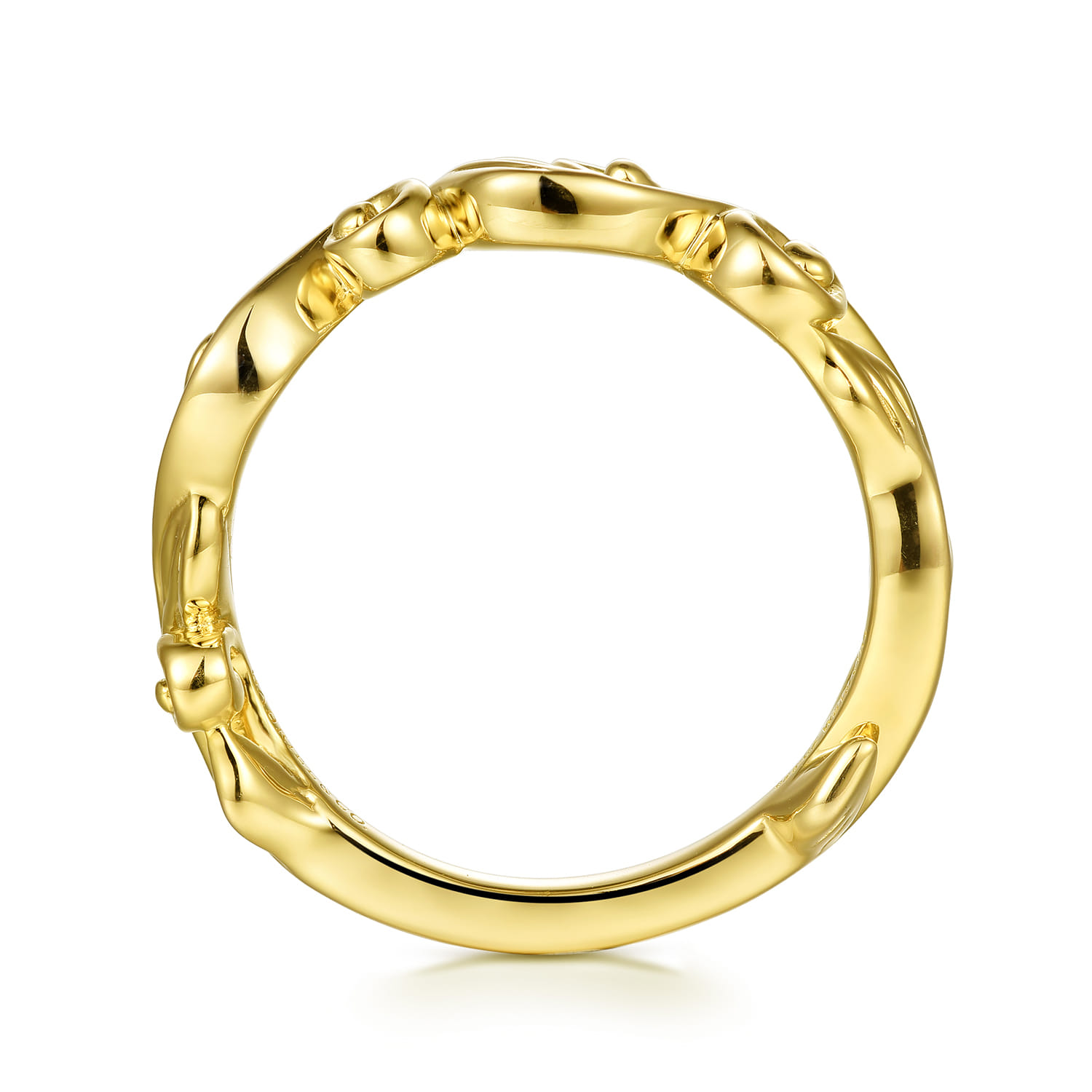 14K Yellow Gold Diamond Matching Wedding Band - Shot 2