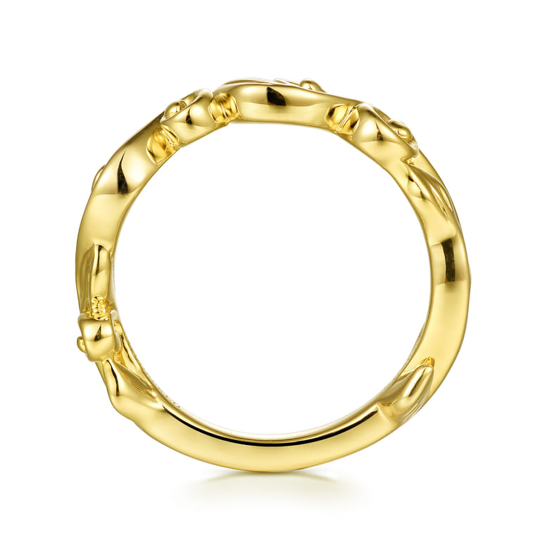 14K Yellow Gold Diamond Matching Wedding Band - Shot 2