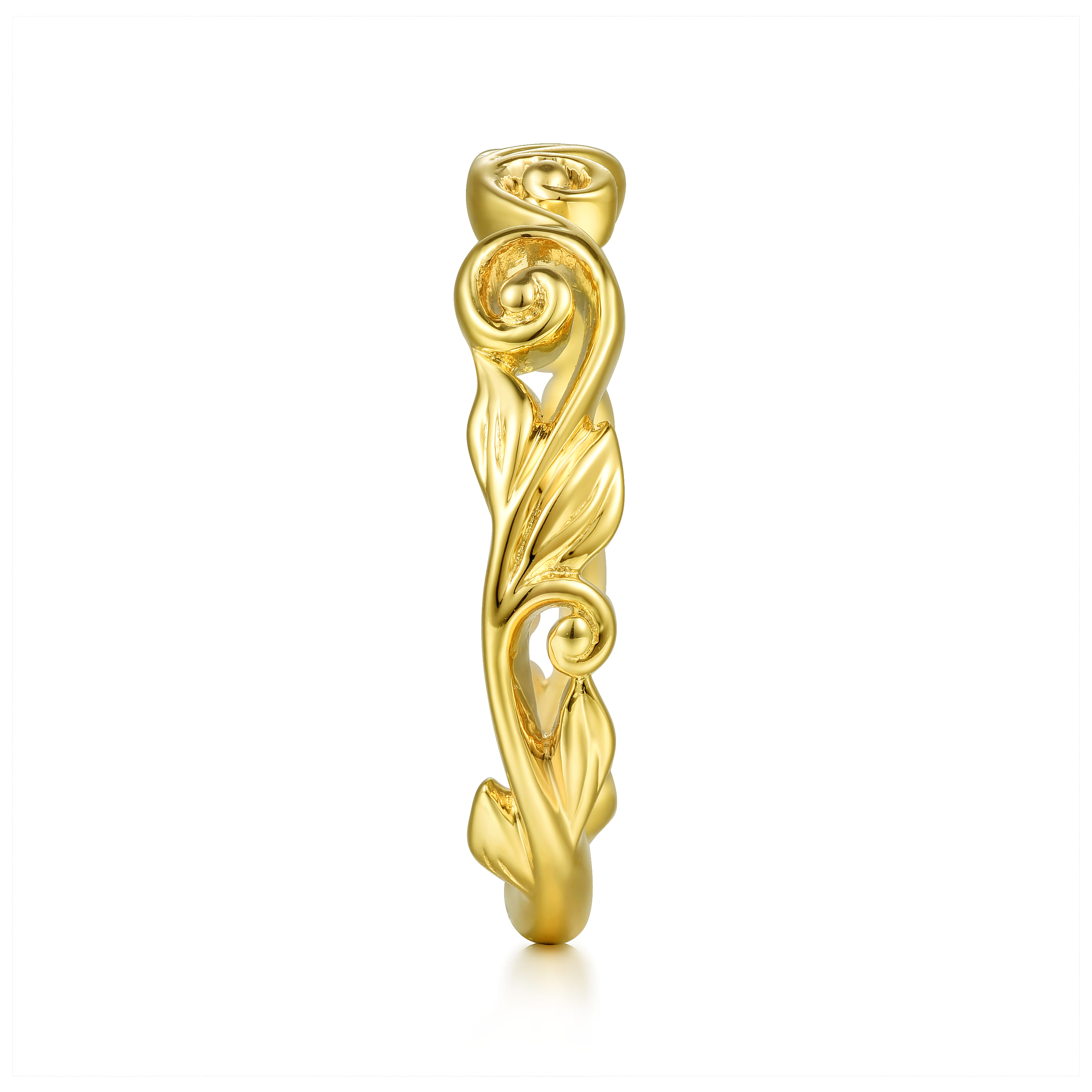 14K Yellow Gold Diamond Matching Wedding Band - Shot 5