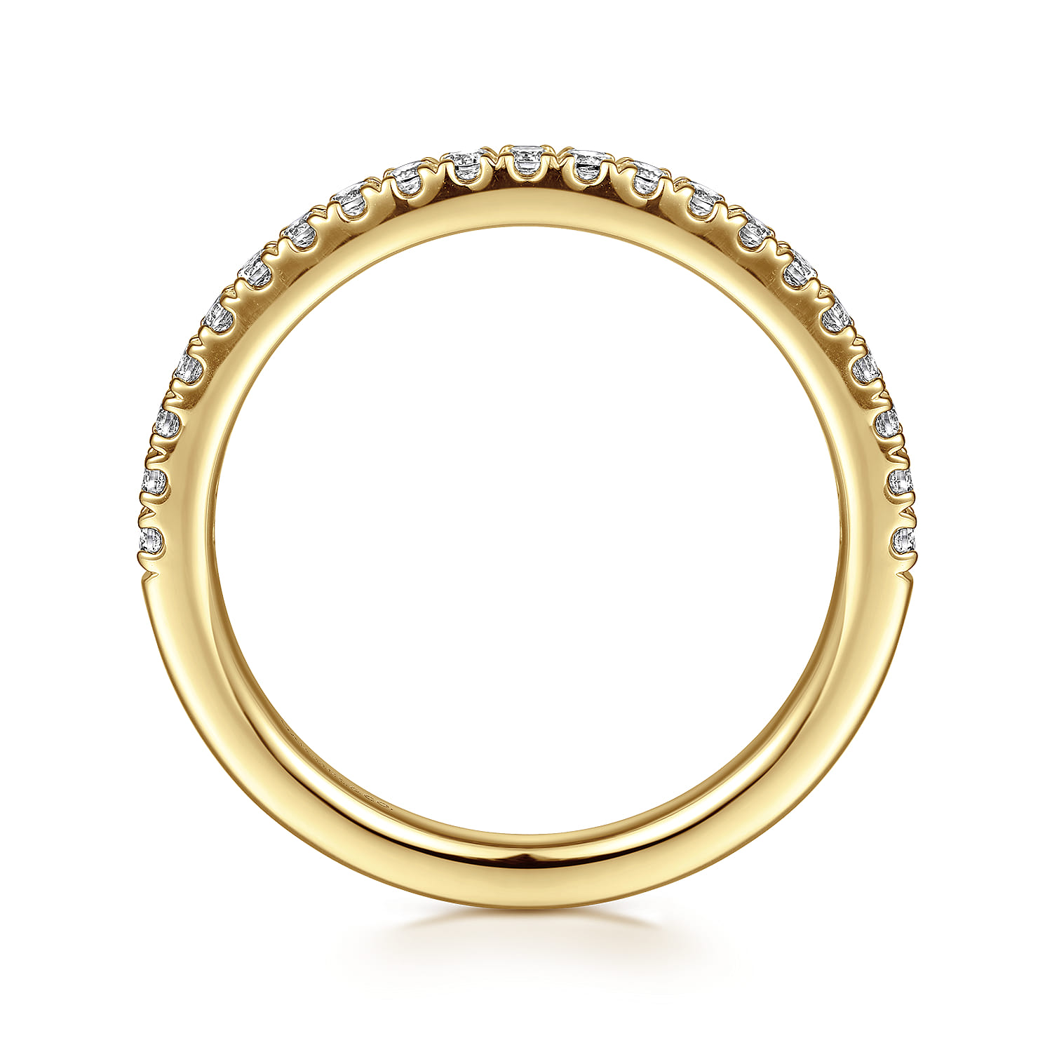 14K Yellow Gold Diamond Matching Wedding Band - 0.27 ct - Shot 2