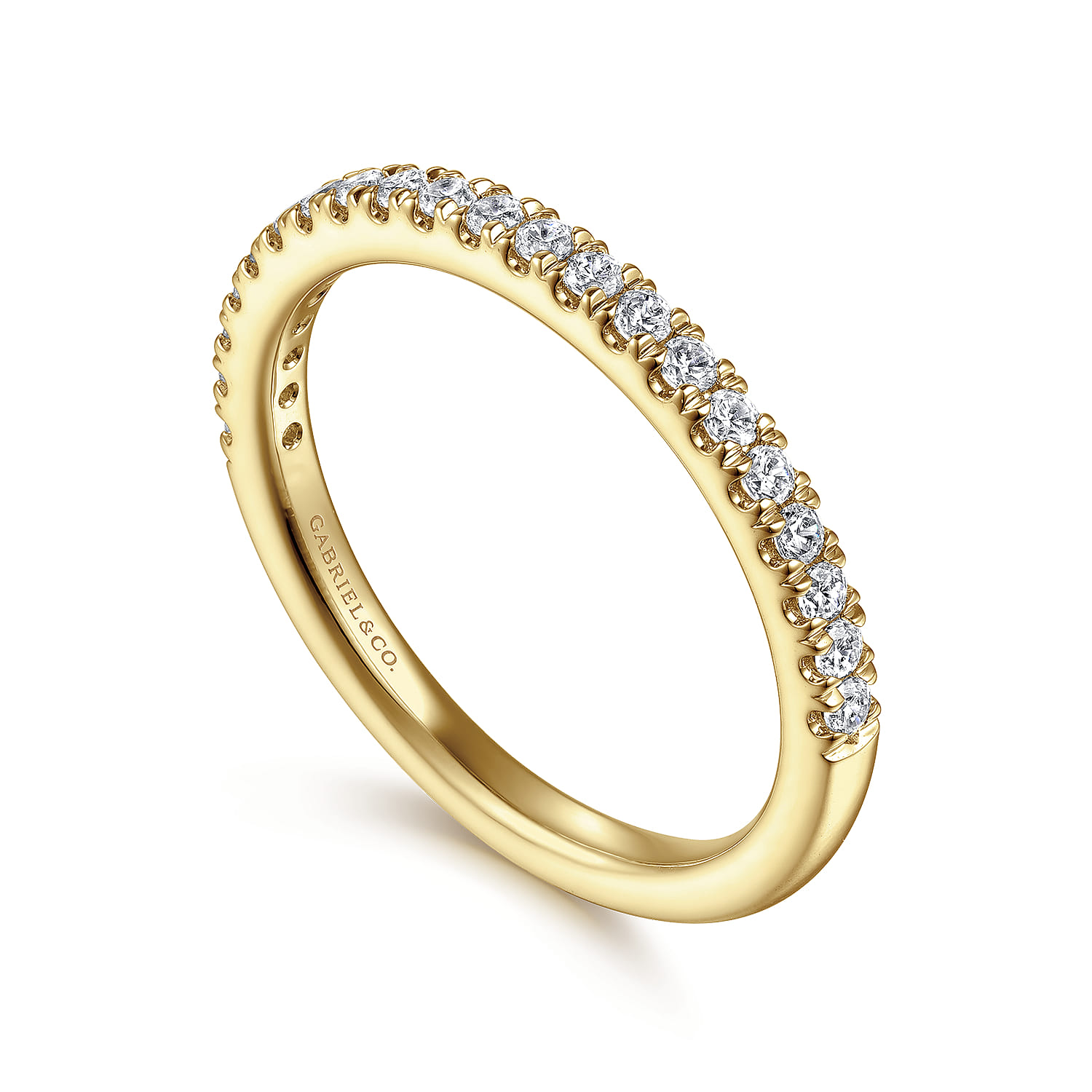 14K Yellow Gold Diamond Matching Wedding Band - 0.27 ct - Shot 3