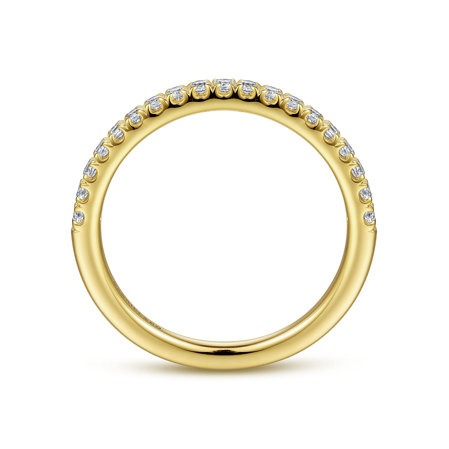 14K Yellow Gold Diamond Matching Wedding Band - 0.27 ct - Shot 2