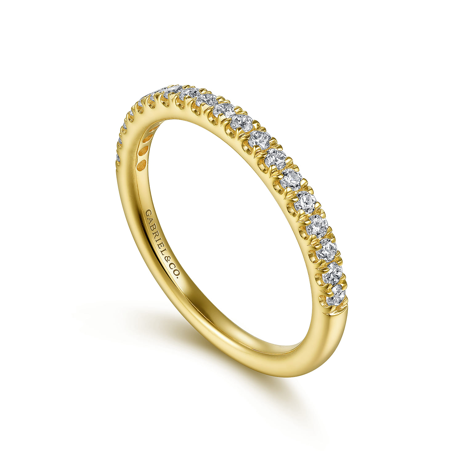 14K Yellow Gold Diamond Matching Wedding Band - 0.27 ct - Shot 3