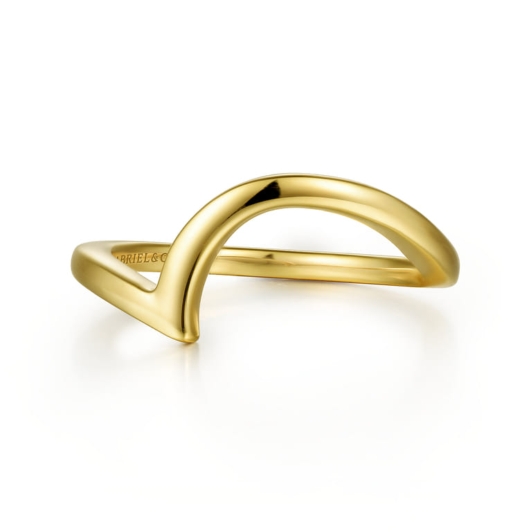 14K Yellow Gold Diamond Matching Wedding Band - Shot 1