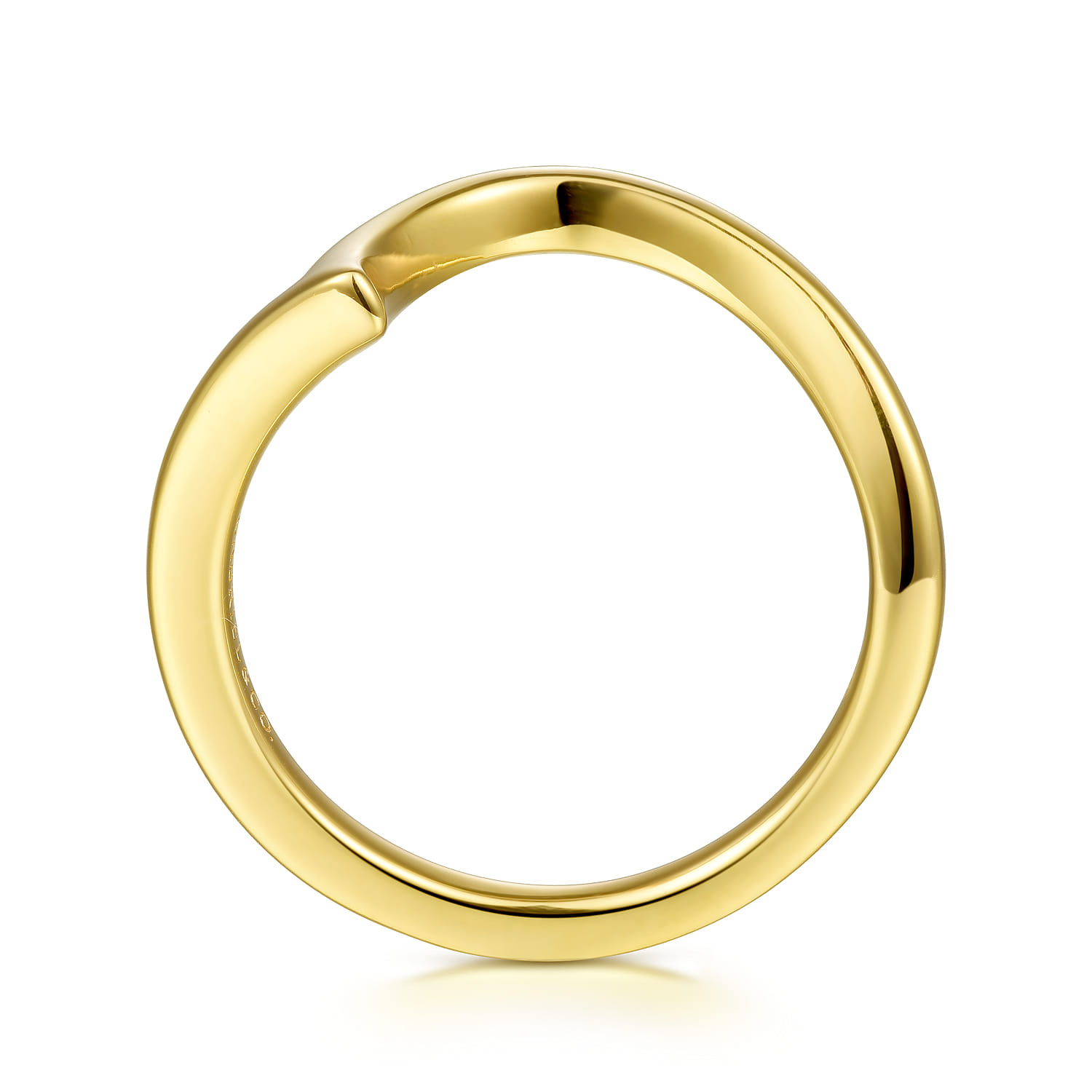 14K Yellow Gold Diamond Matching Wedding Band - Shot 2