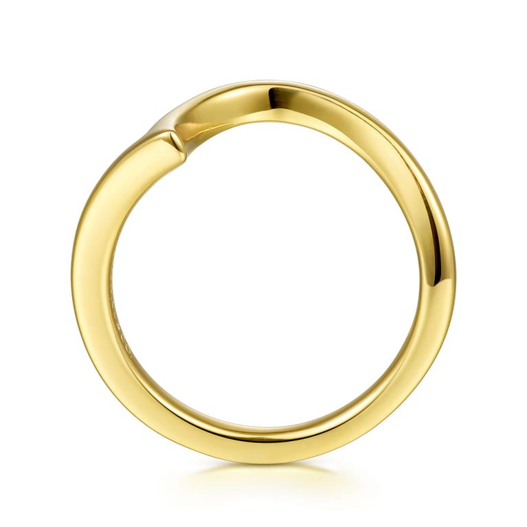 14K Yellow Gold Diamond Matching Wedding Band - Shot 2