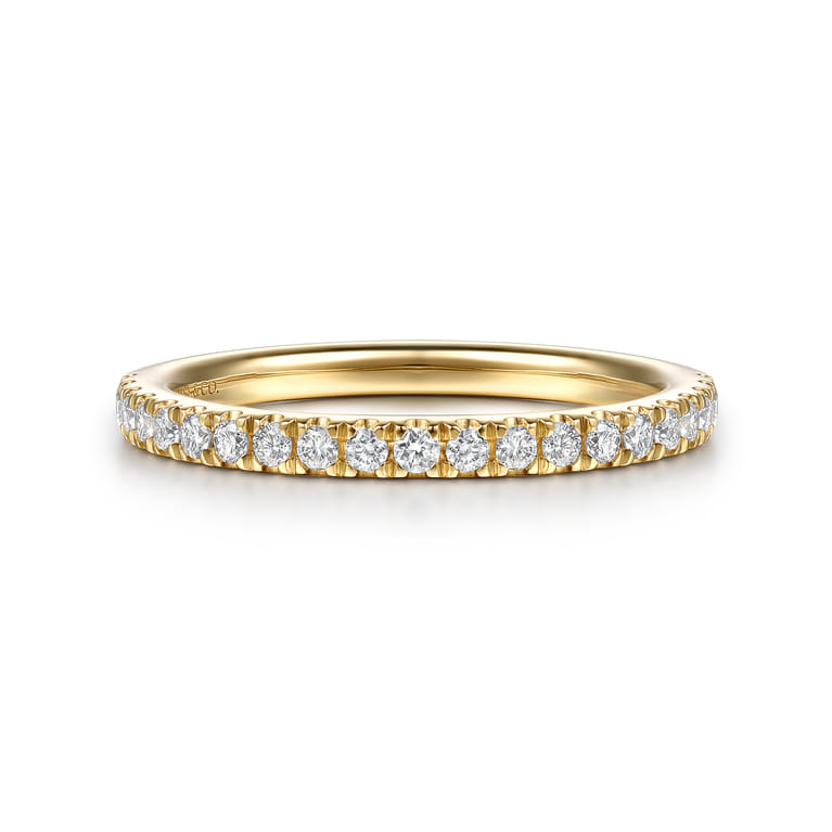 14K Yellow Gold Diamond Matching Wedding Band - 0.3 ct - Shot 1