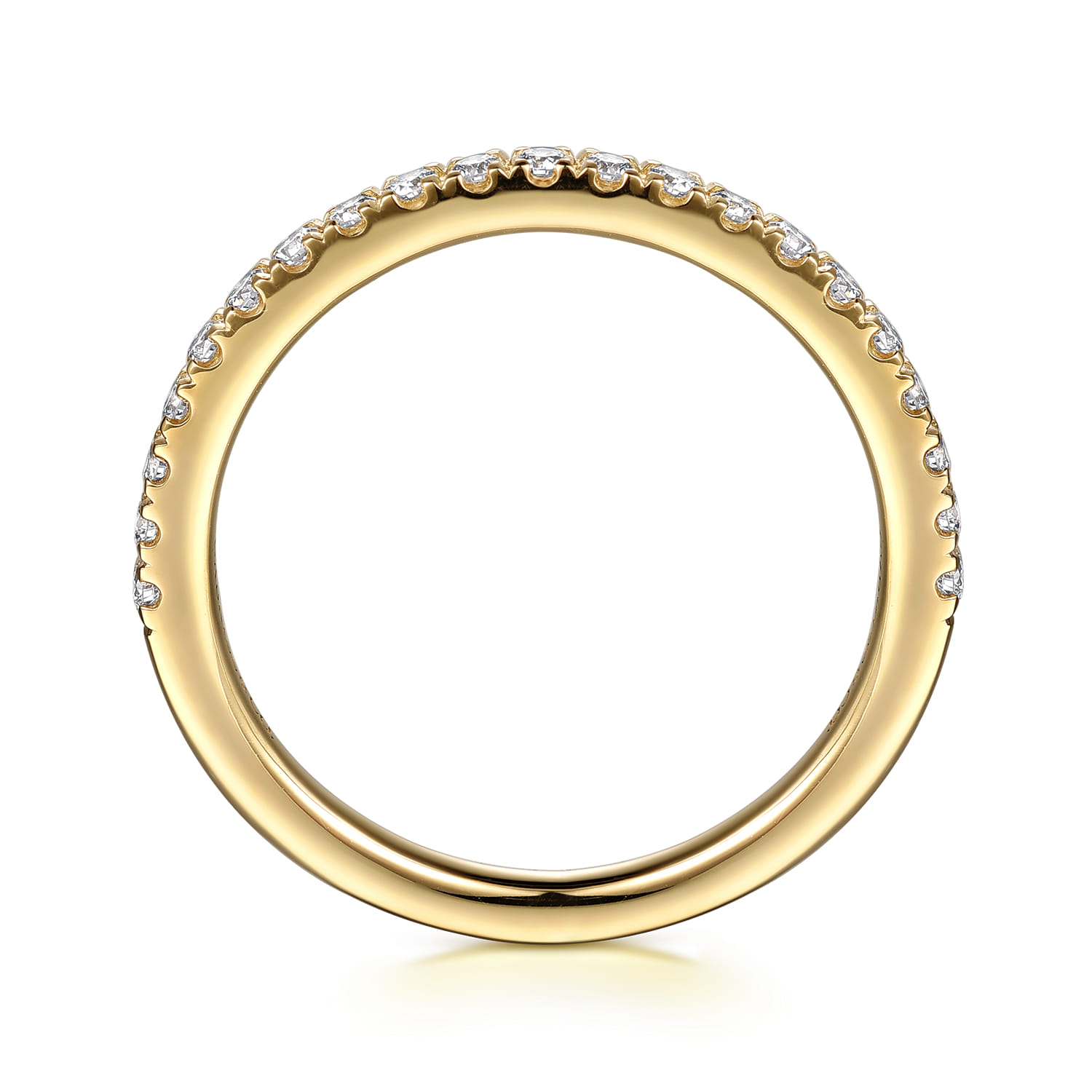 14K Yellow Gold Diamond Matching Wedding Band - 0.3 ct - Shot 2