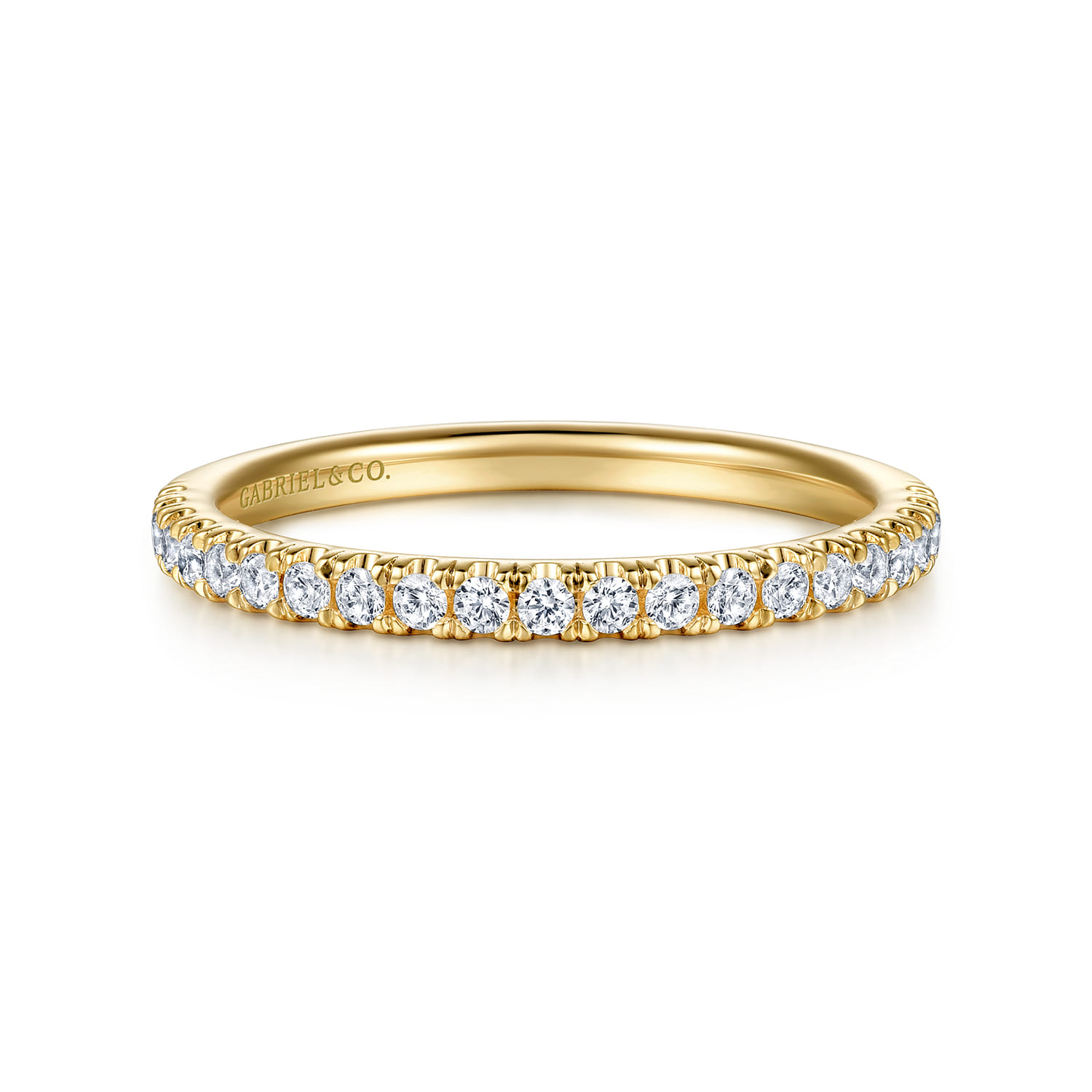 14K Yellow Gold Diamond Matching Wedding Band - 0.25 ct - Shot 1