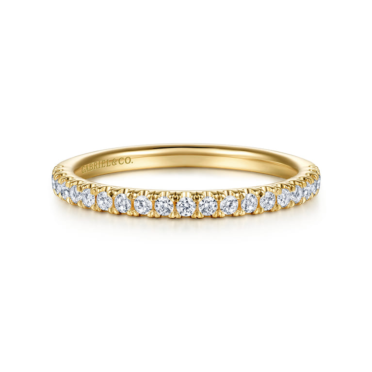 14K Yellow Gold Diamond Matching Wedding Band - 0.25 ct - Shot 1