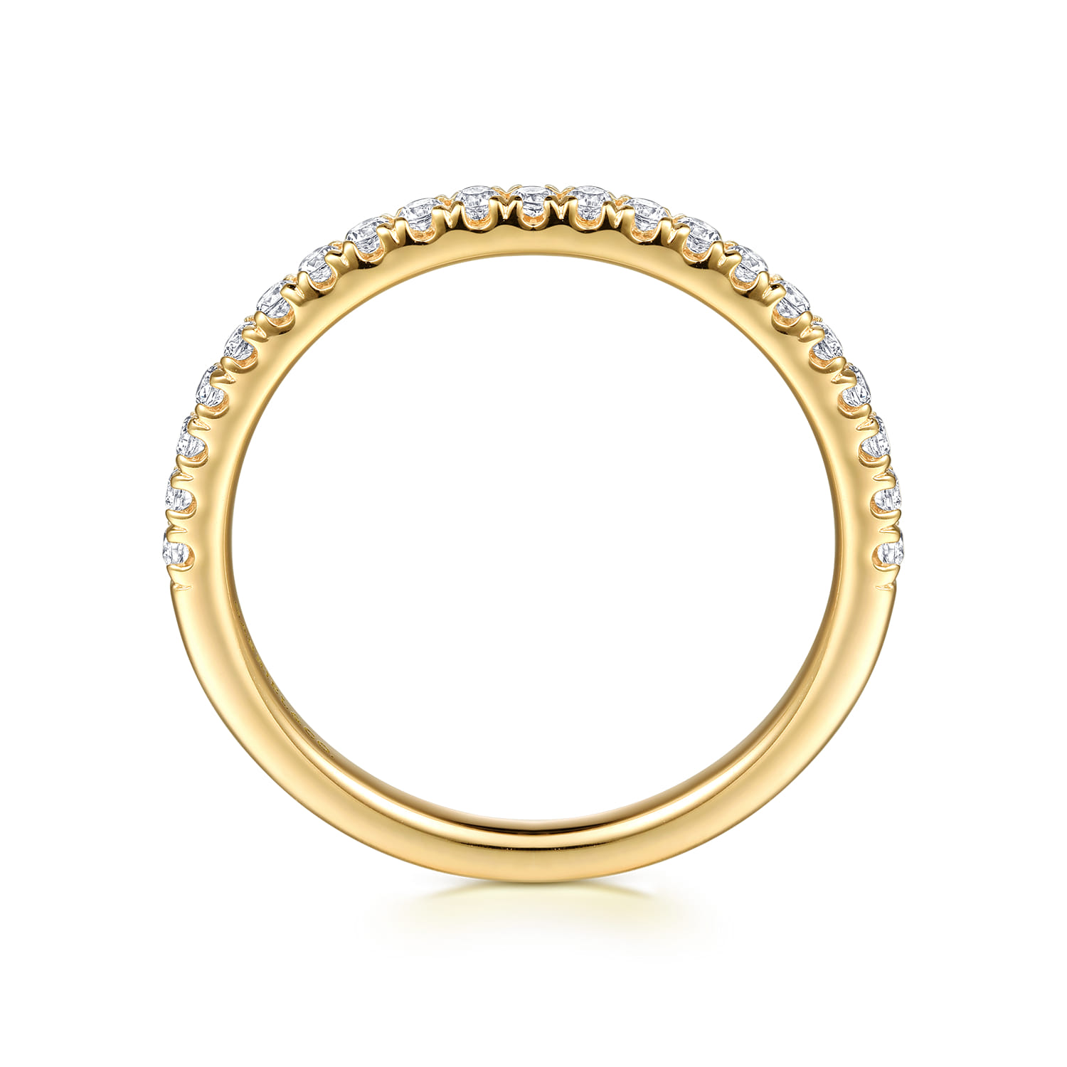 14K Yellow Gold Diamond Matching Wedding Band - 0.25 ct - Shot 2