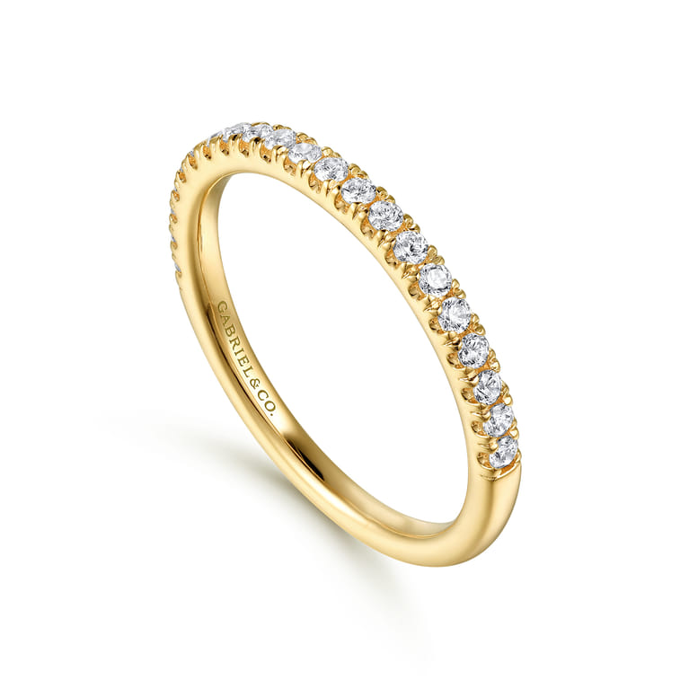 14K Yellow Gold Diamond Matching Wedding Band - 0.25 ct - Shot 3