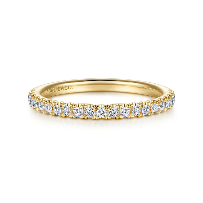 14K Yellow Gold Diamond Matching Wedding Band - 0.25 ct - Shot 1