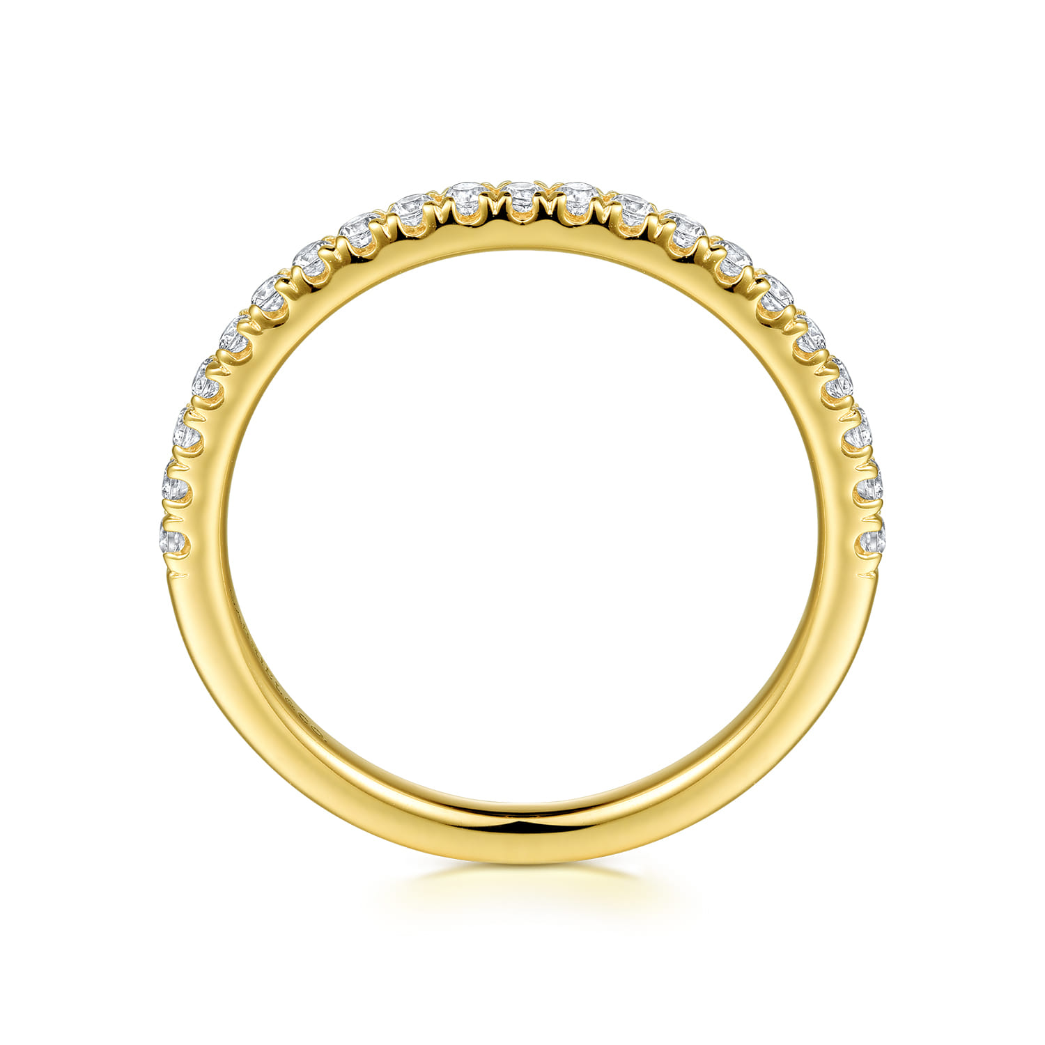 14K Yellow Gold Diamond Matching Wedding Band - 0.25 ct - Shot 2