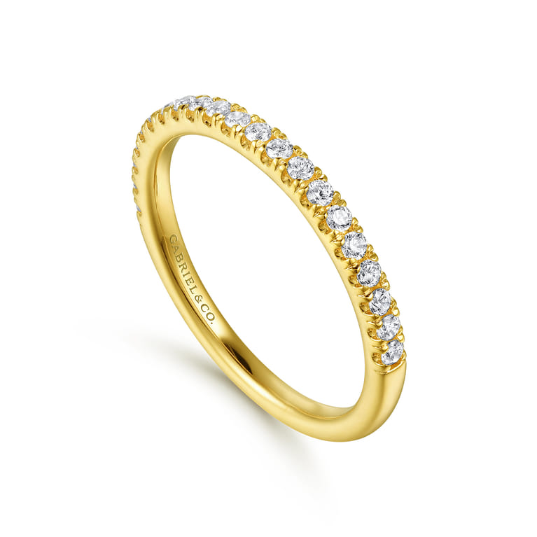 14K Yellow Gold Diamond Matching Wedding Band - 0.25 ct - Shot 3