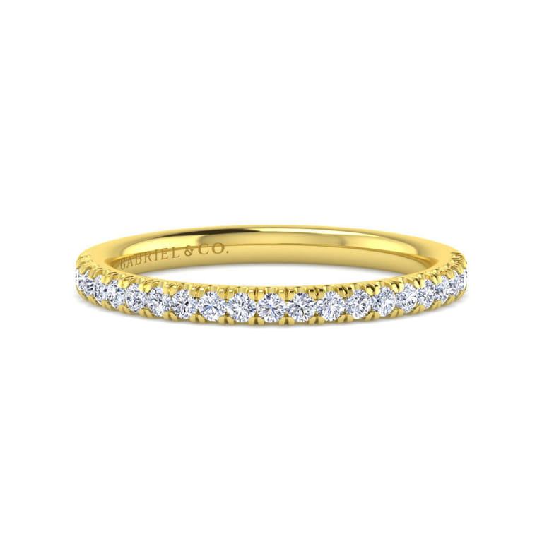 14K Yellow Gold Diamond Matching Wedding Band - 0.25 ct - Shot 1