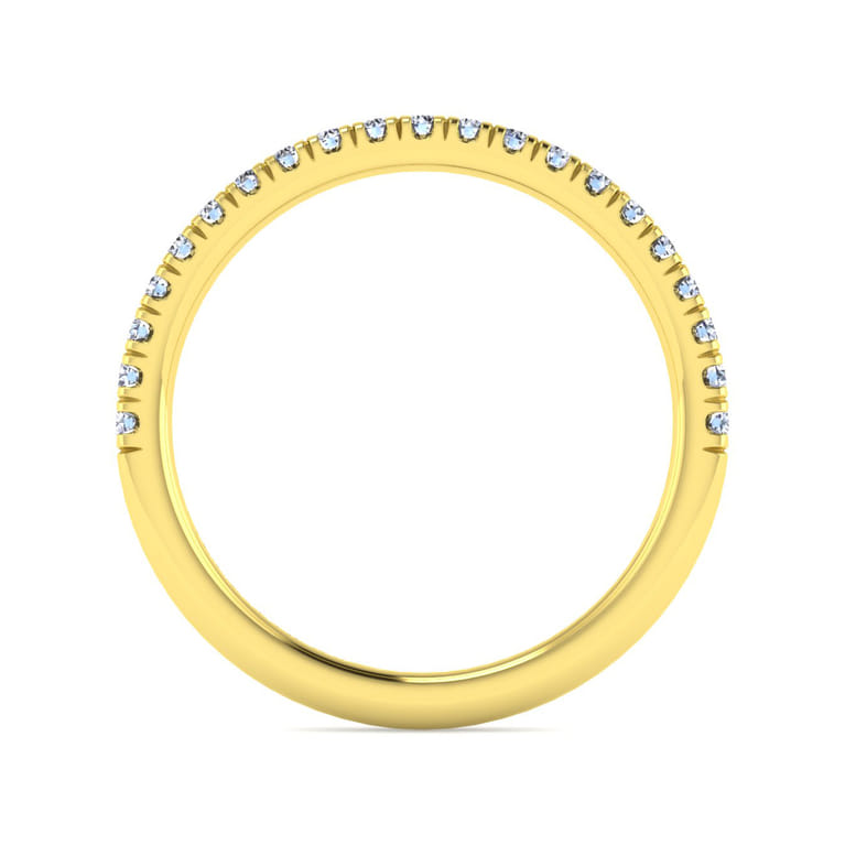 14K Yellow Gold Diamond Matching Wedding Band - 0.25 ct - Shot 2