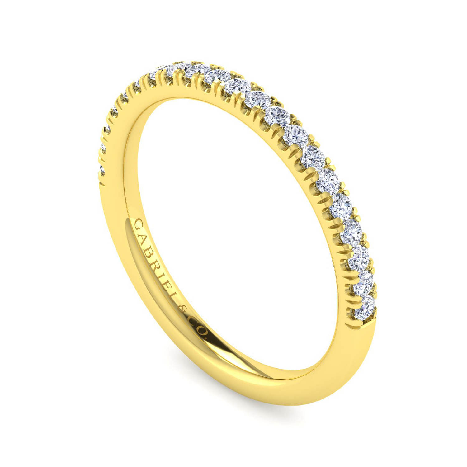 14K Yellow Gold Diamond Matching Wedding Band - 0.25 ct - Shot 3