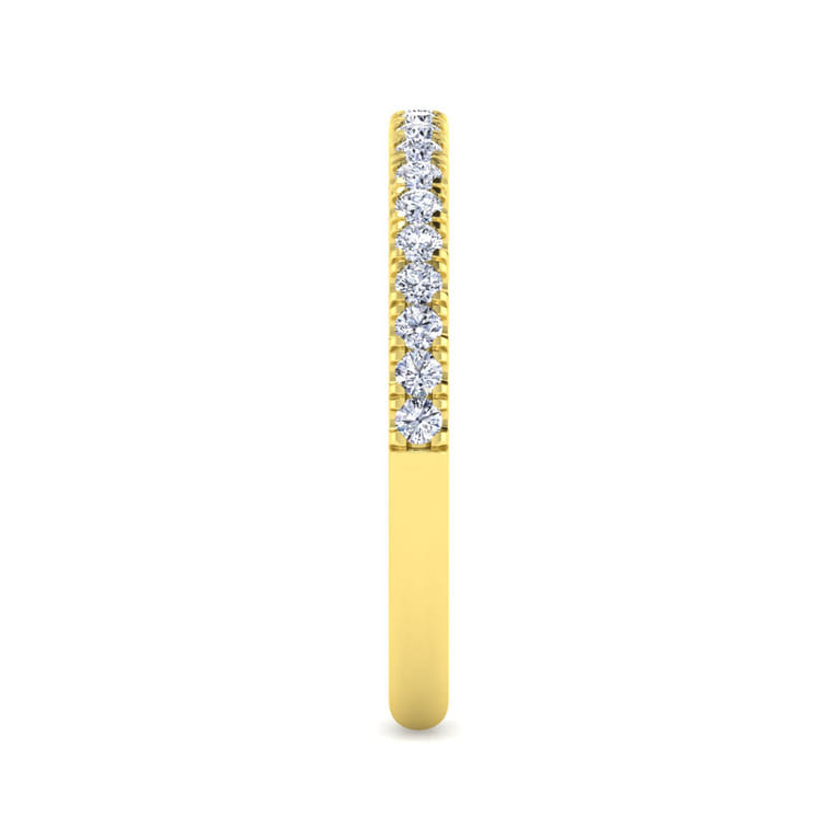 14K Yellow Gold Diamond Matching Wedding Band - 0.25 ct - Shot 4