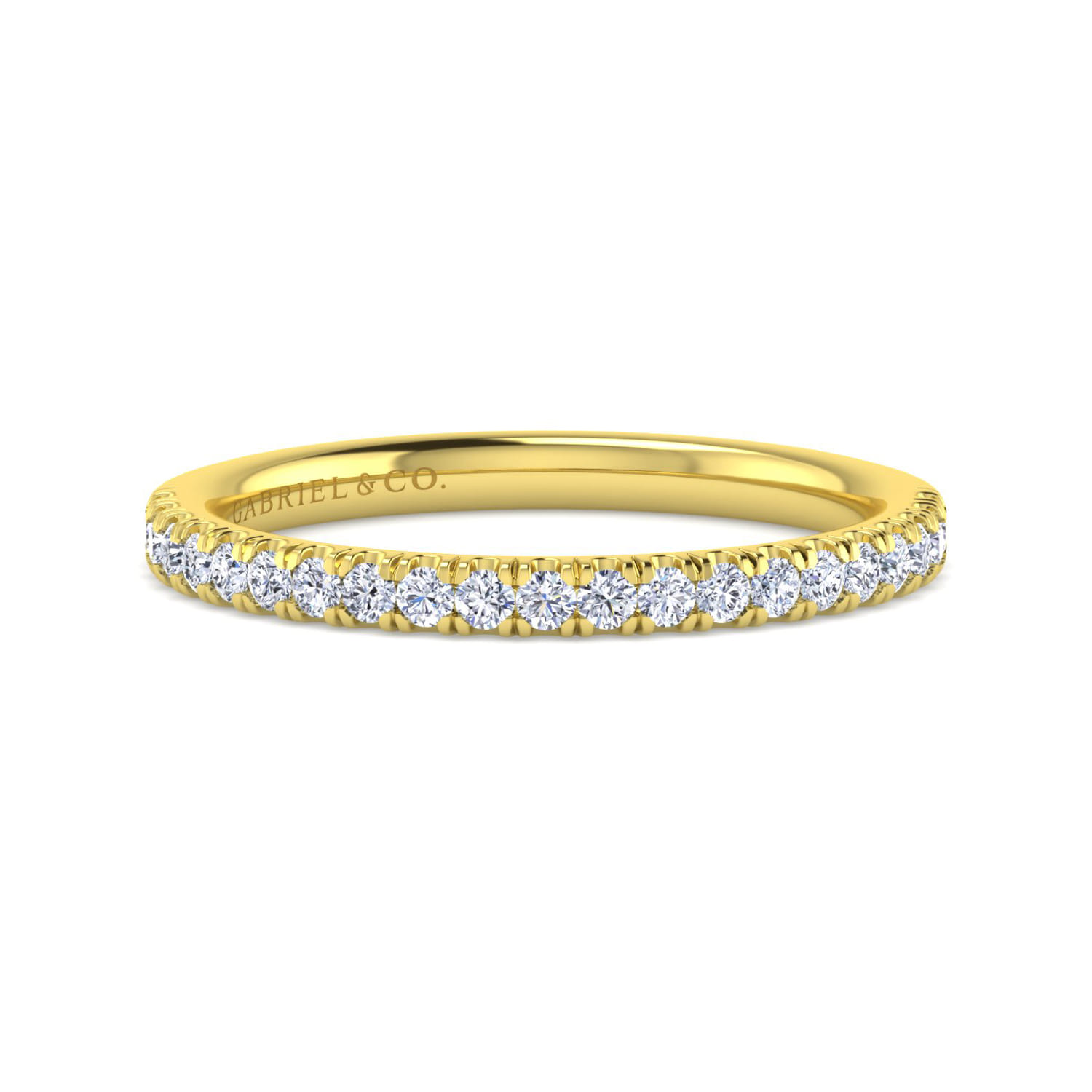 14K Yellow Gold Diamond Matching Wedding Band - 0.25 ct - Shot 1