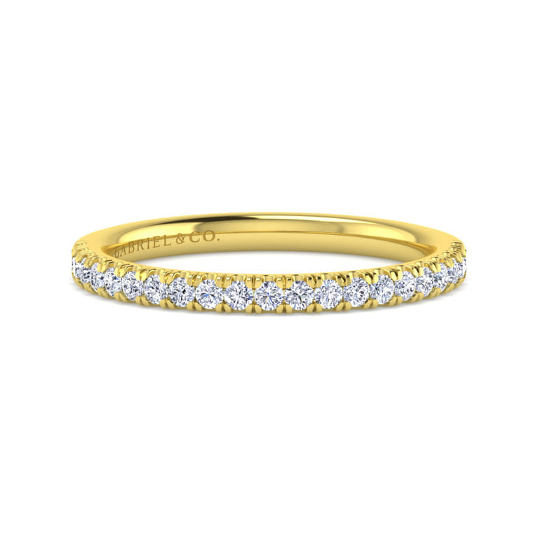 14K Yellow Gold Diamond Matching Wedding Band - 0.25 ct - Shot 1