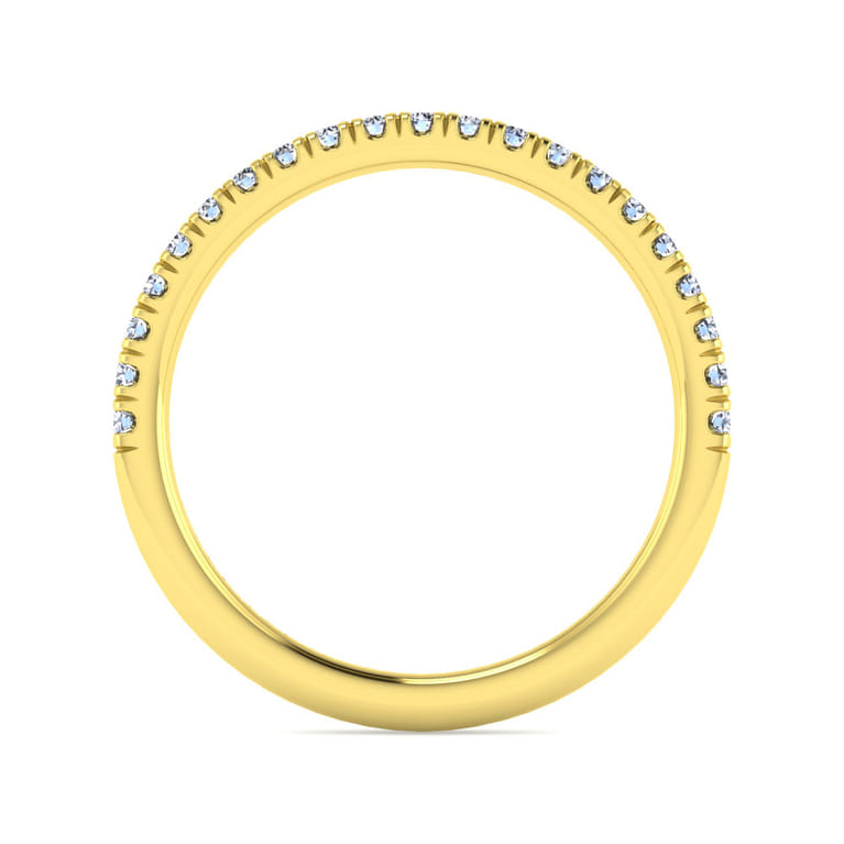 14K Yellow Gold Diamond Matching Wedding Band - 0.25 ct - Shot 2