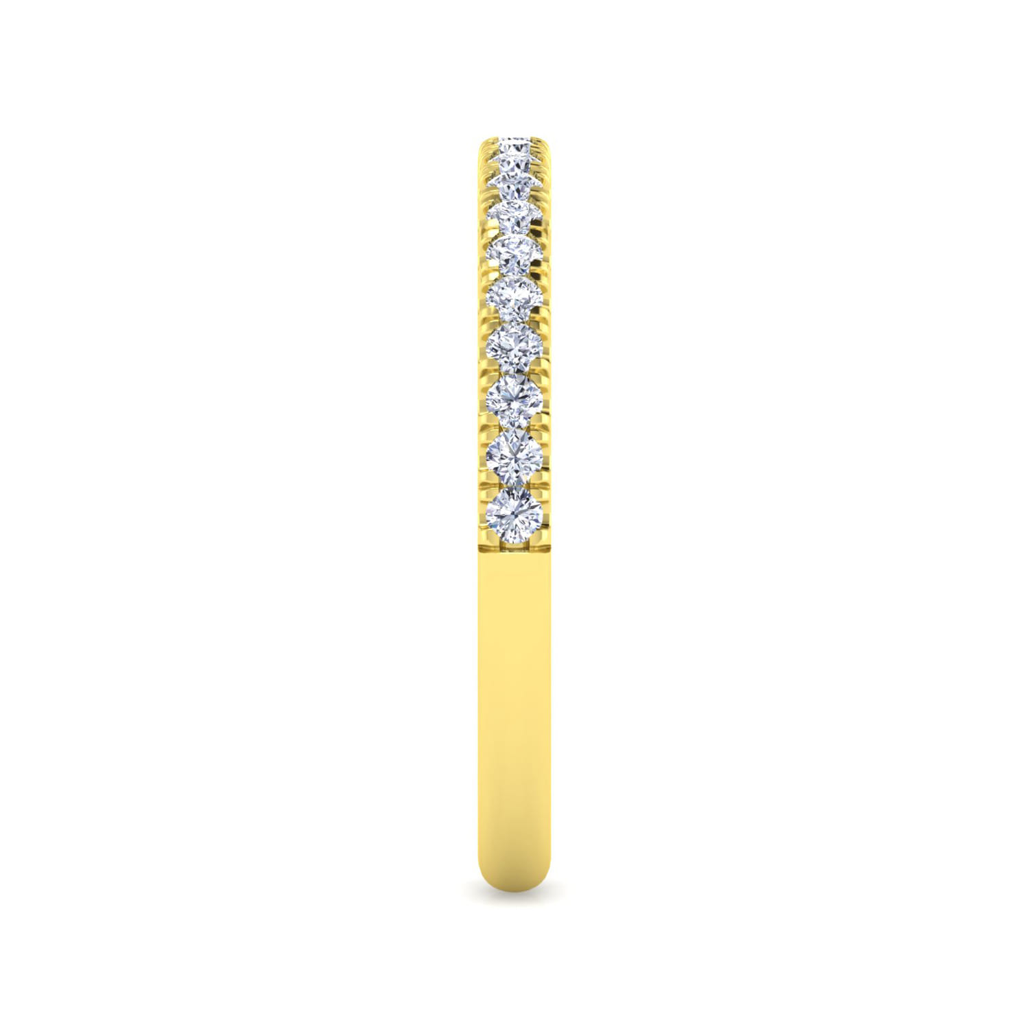 14K Yellow Gold Diamond Matching Wedding Band - 0.25 ct - Shot 4
