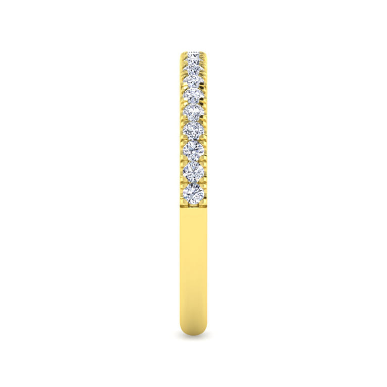 14K Yellow Gold Diamond Matching Wedding Band - 0.25 ct - Shot 4