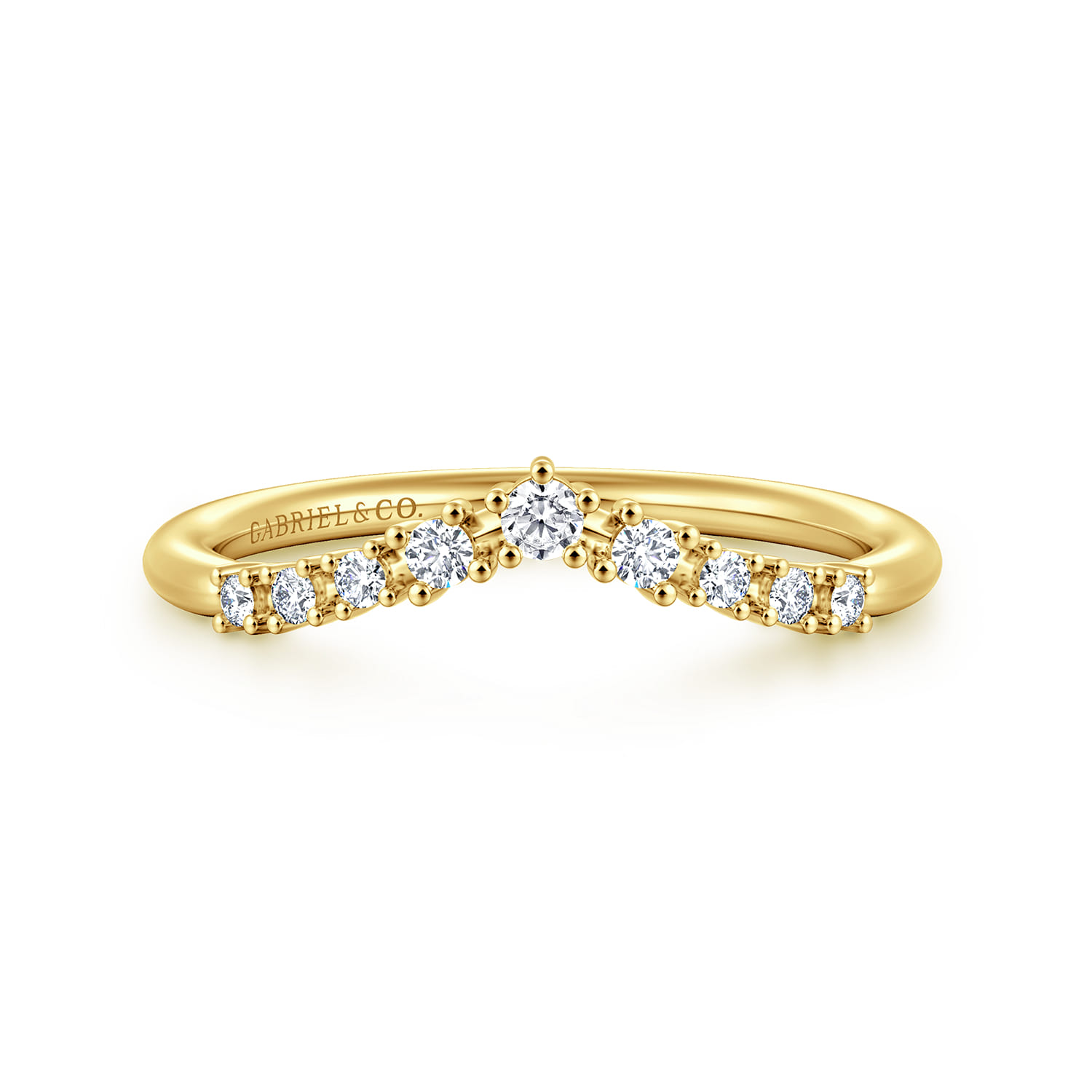 14K Yellow Gold Diamond Matching Wedding Band - 0.15 ct - Shot 1