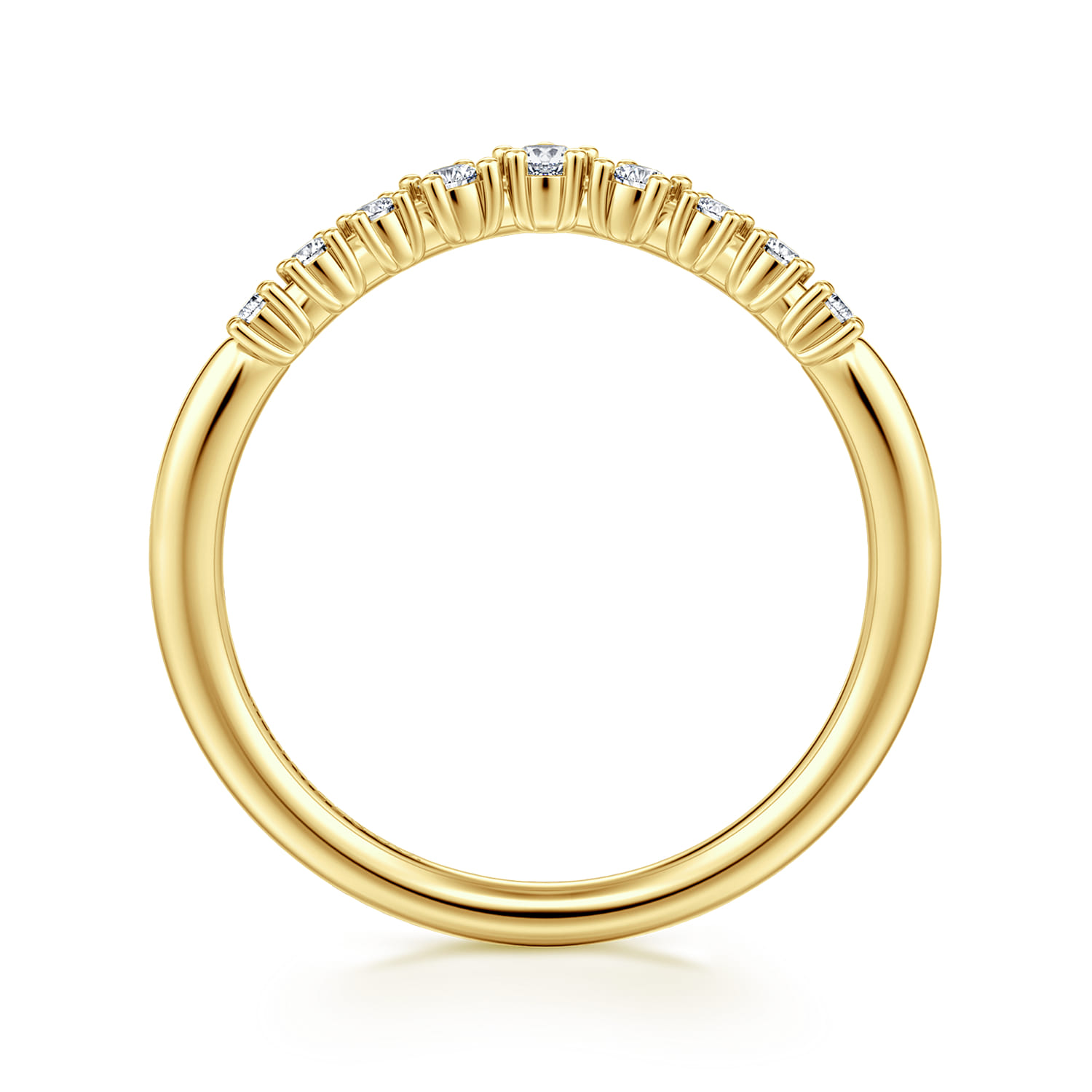 14K Yellow Gold Diamond Matching Wedding Band - 0.15 ct - Shot 2