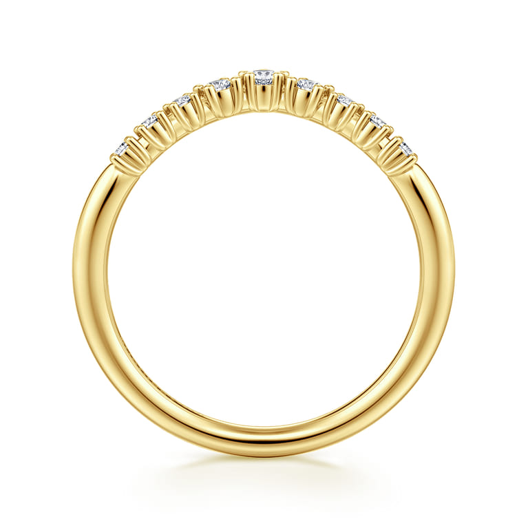 14K Yellow Gold Diamond Matching Wedding Band - 0.15 ct - Shot 2