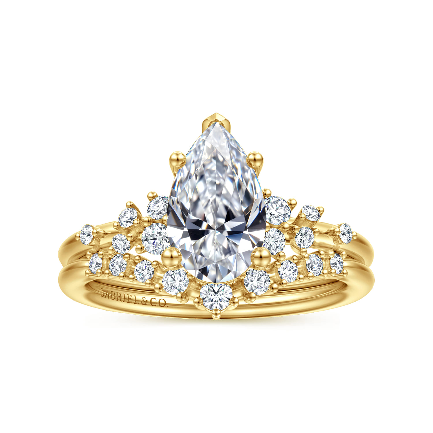 14K Yellow Gold Diamond Matching Wedding Band - 0.15 ct - Shot 4